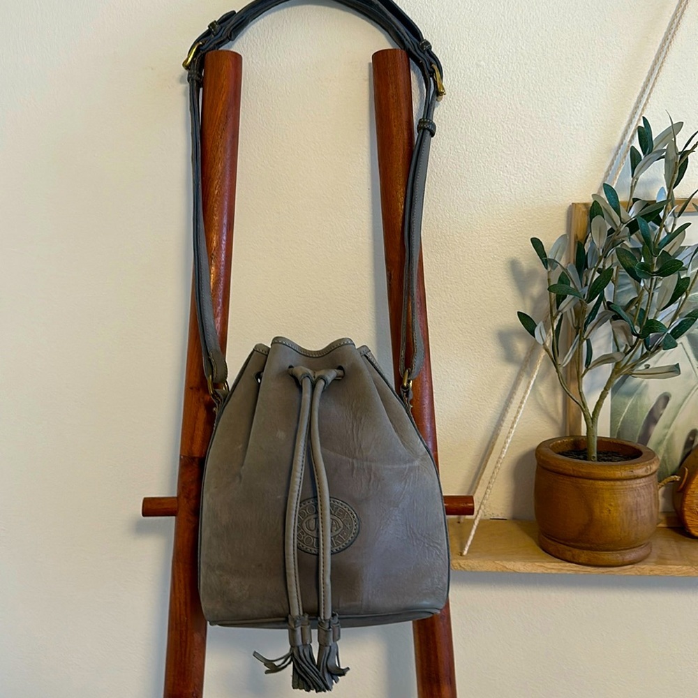 Vintage nubuck leather bucket bag